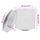 Storage Basket With Lid White And Ø40X35 Cm Cotton