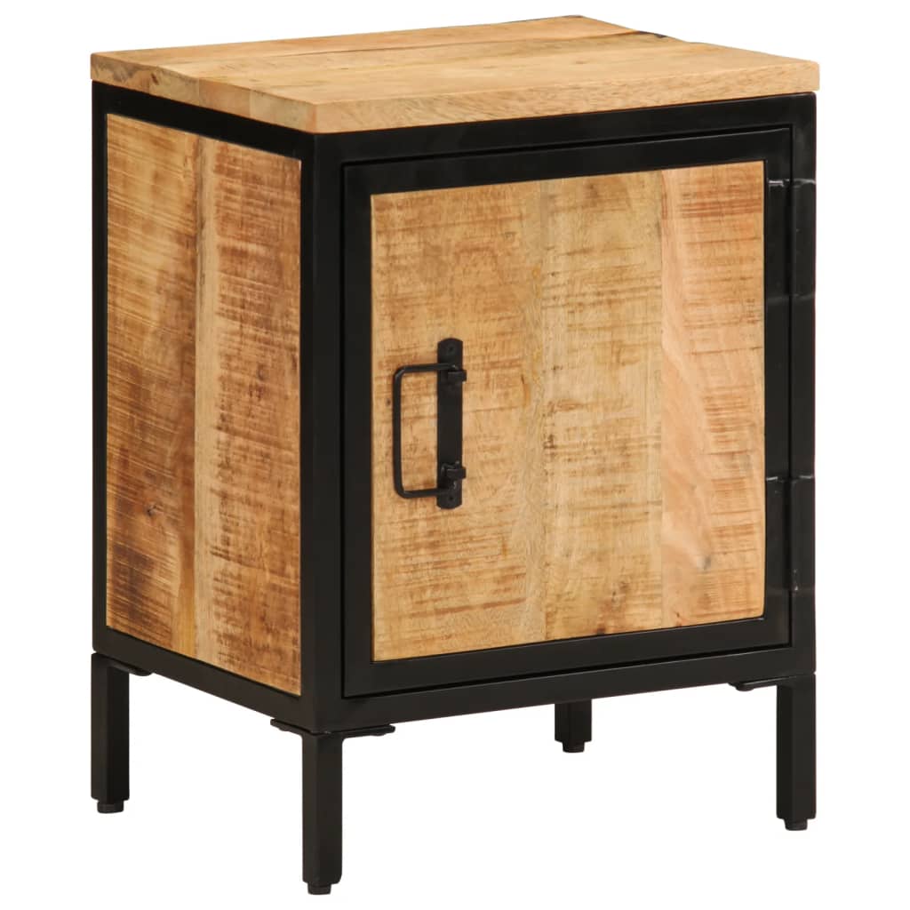 Bed Cabinet 40X30X52.5 Cm Solid Rough Wood Mango