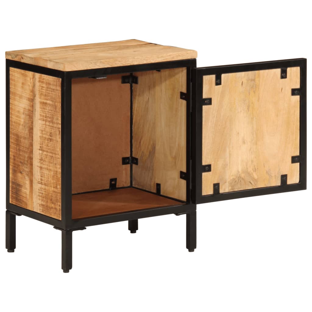 Bed Cabinet 40X30X52.5 Cm Solid Rough Wood Mango