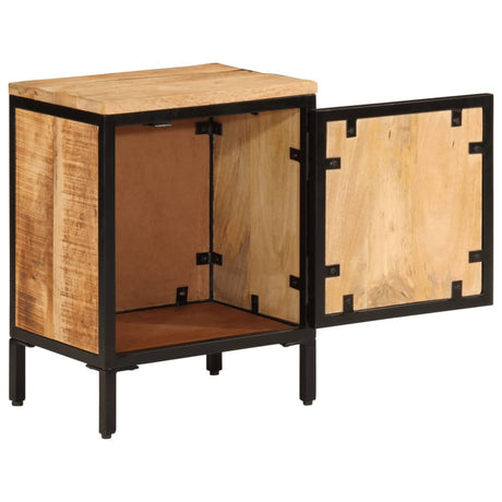 Bed Cabinet 40X30X52.5 Cm Solid Rough Wood Mango