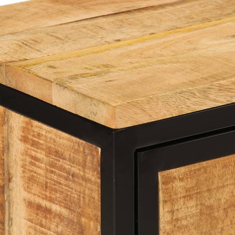 Bed Cabinet 40X30X52.5 Cm Solid Rough Wood Mango