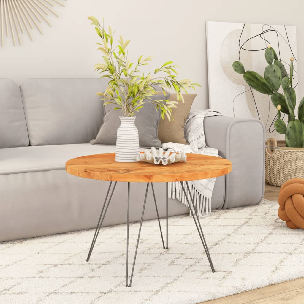 Table Top Ø50X3.8 Cm Round Solid Wood Acacia