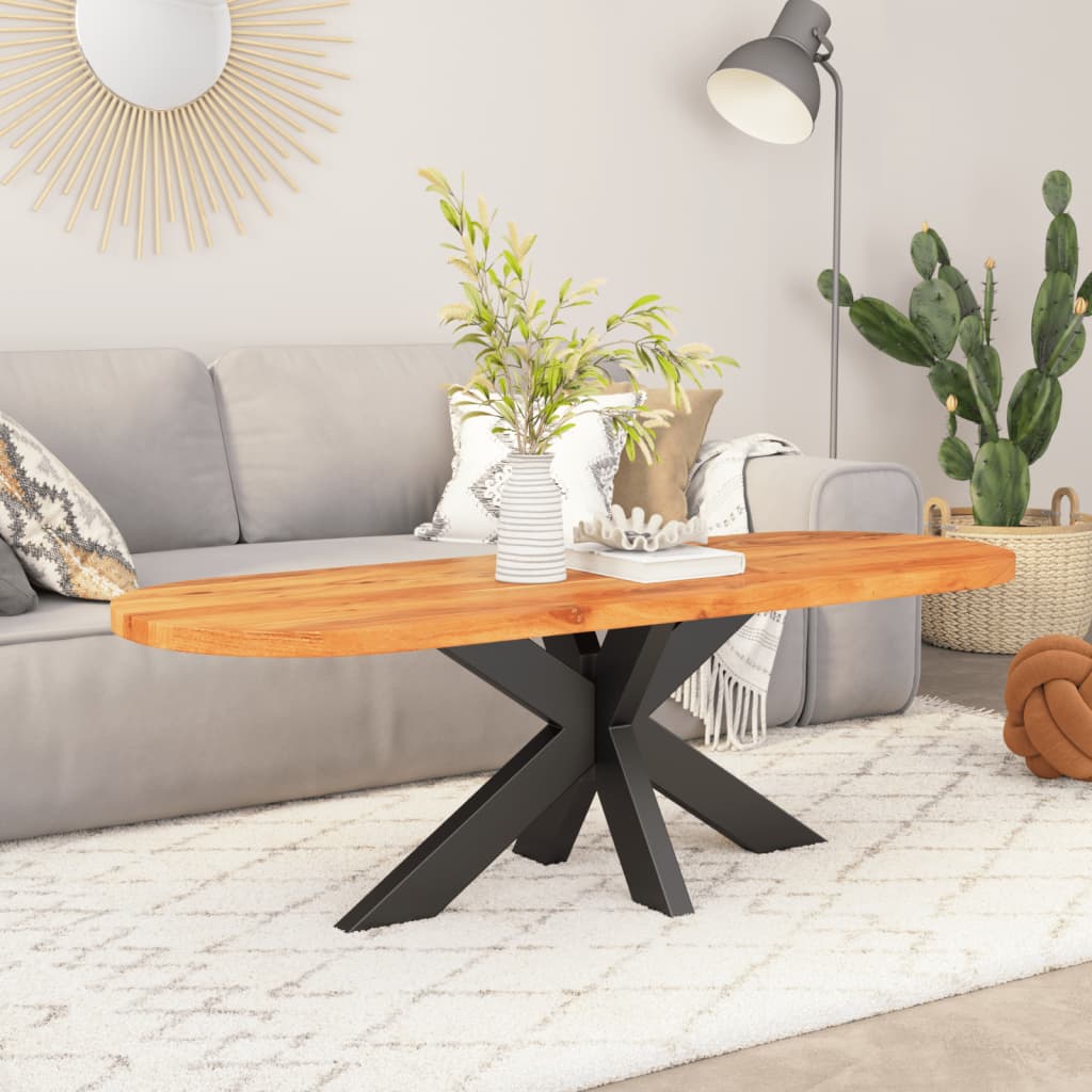 Table Top 80X40X2.5 Cm Oval Solid Wood Acacia