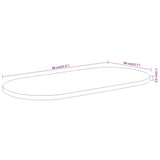Table Top 80X40X2.5 Cm Oval Solid Wood Acacia