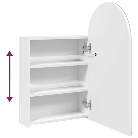Bathroom Mirror Cabinet With Led Light Arched 42X13X70 Cm