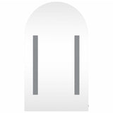 Bathroom Mirror Cabinet with LED Light Arched Oak 42x13x70 cm
