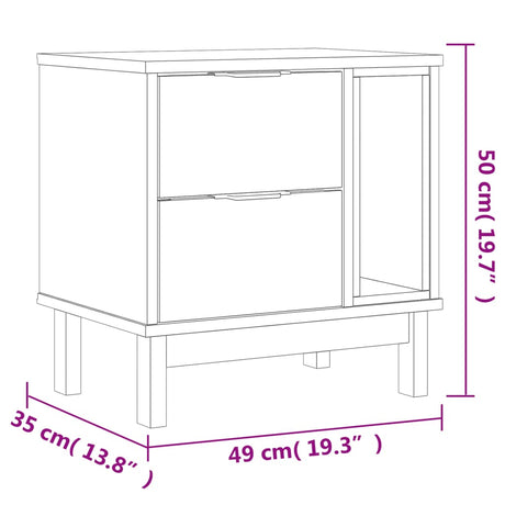 Bedside Cabinet &quot;Flam&quot; 49X35X50 Cm Solid Wood Pine
