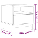 Side Table Flam 50X50X50 Cm Solid Wood Pine