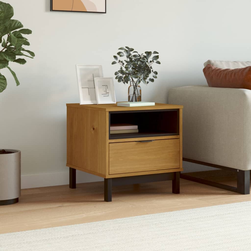 Side Table Flam 50X50X50 Cm Solid Wood Pine