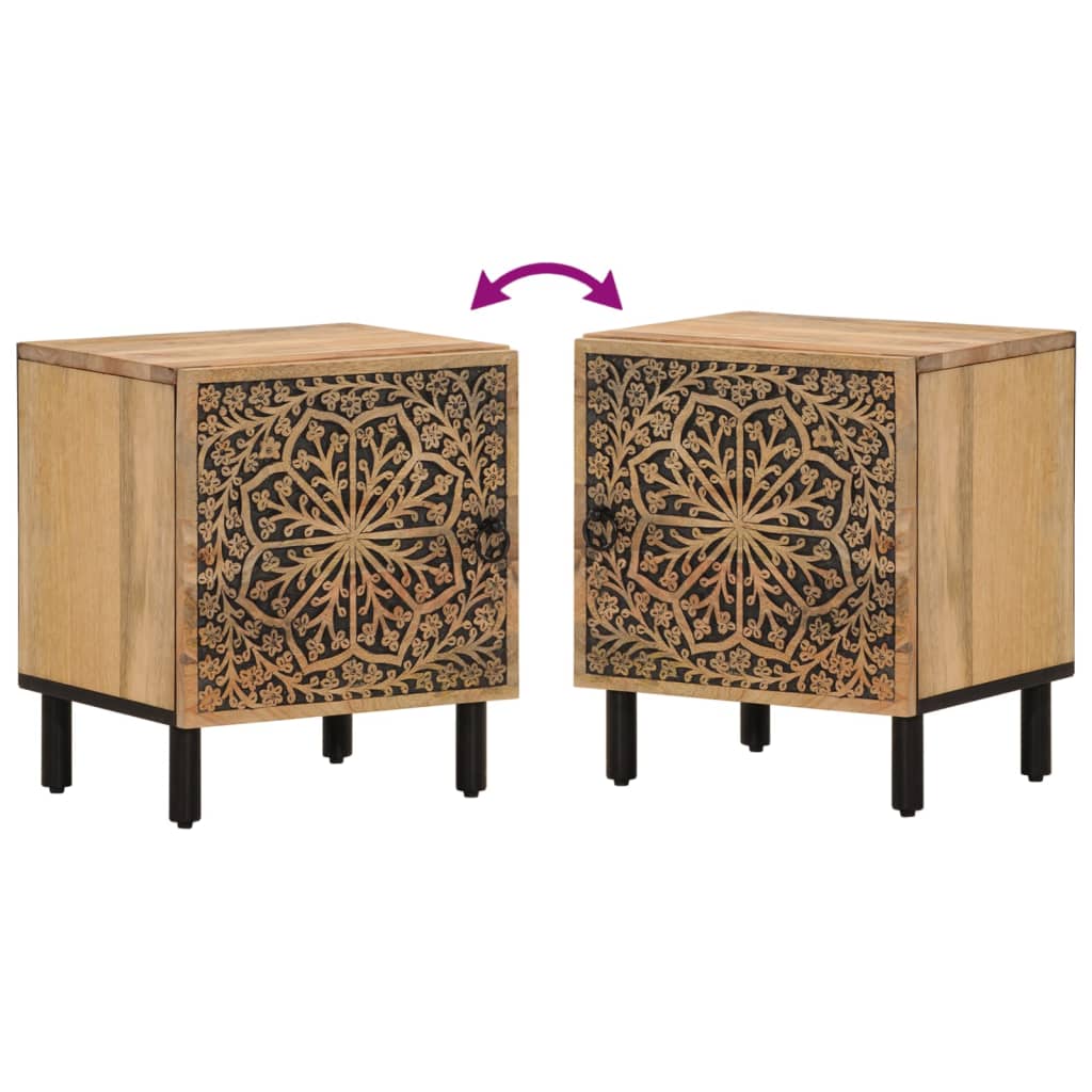 Bedside Cabinet 40X33X46 Cm Solid Wood Mango