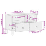 Tv Cabinet 70X33X46 Cm Solid Wood Mango