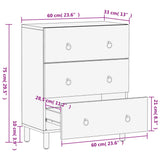 Side Cabinet 60X33X75 Cm Solid Wood Mango