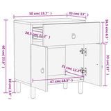Bedside Cabinet 50X33X60 Cm Solid Wood Mango