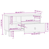 Tv Cabinet 80X33X46 Cm Solid Wood Mango