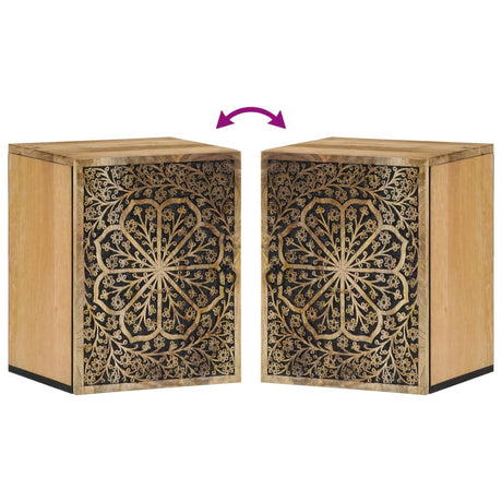 Bathroom Wall Cabinet 38X33X48 Cm Solid Wood Mango