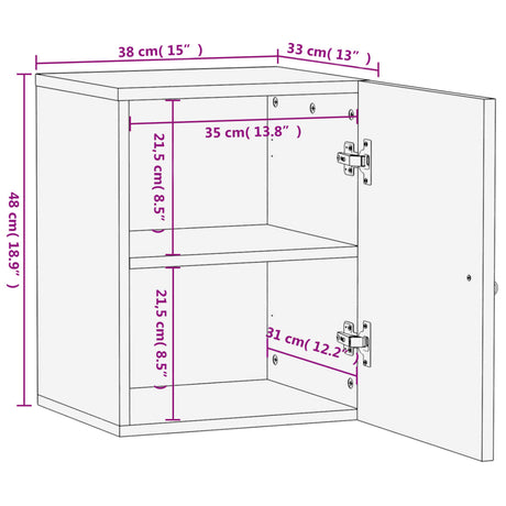 Bathroom Wall Cabinet 38X33X48 Cm Solid Wood Mango