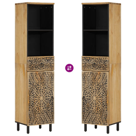 Bathroom Cabinet 38X33X160 Cm Solid Wood Mango