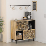 Side Cabinet 80X33X75 Cm Solid Wood Mango