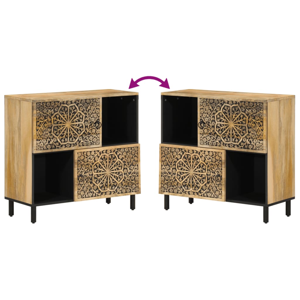 Side Cabinet 80X33X75 Cm Solid Wood Mango