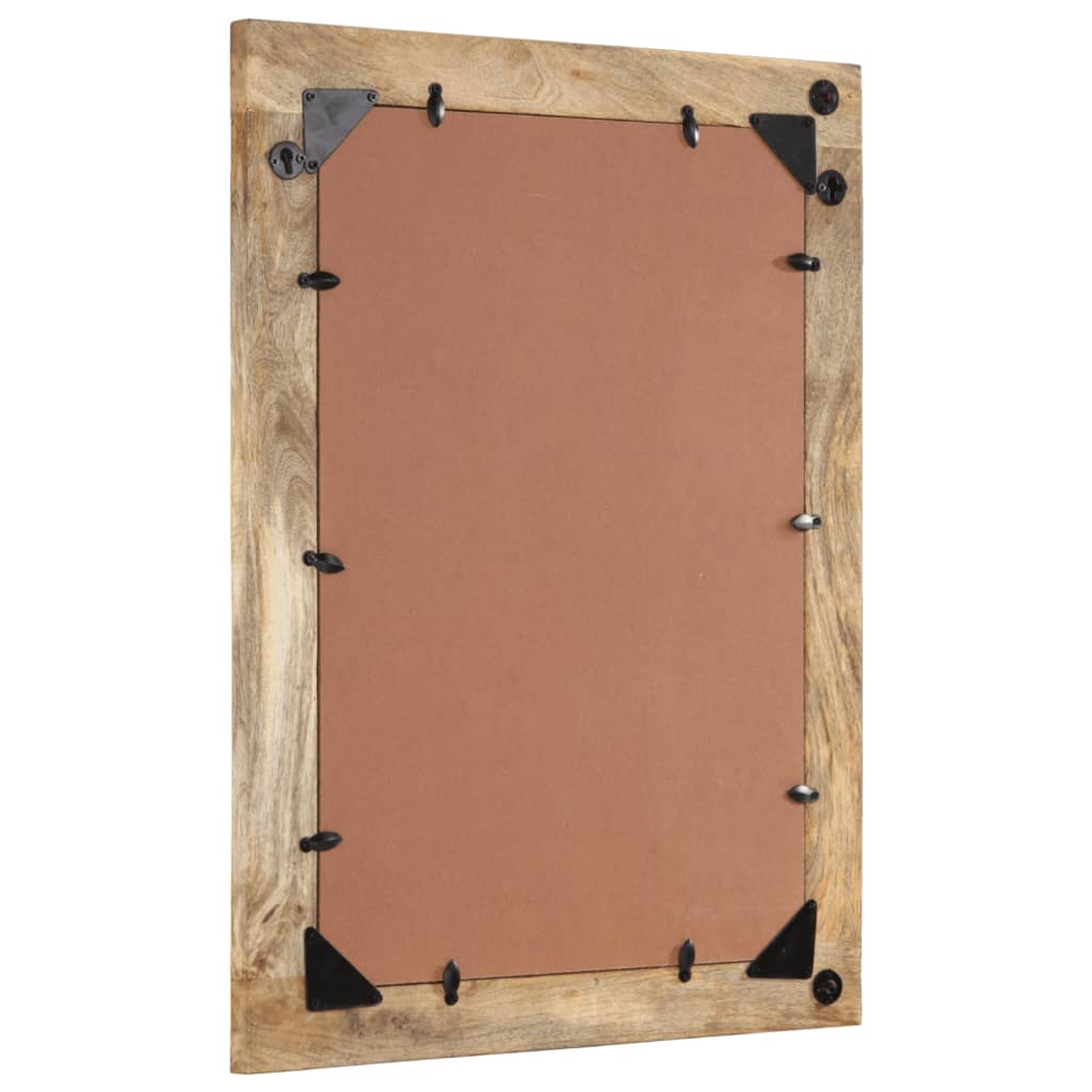 Bathroom Mirror 50X70X2.5 Cm Solid Wood Mango And Glass