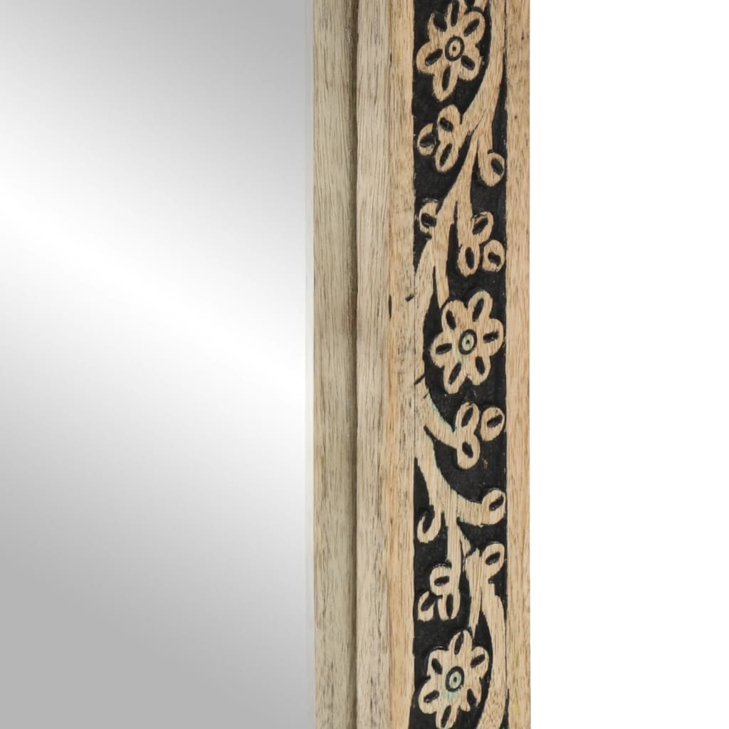 Bathroom Mirror 50X70X2.5 Cm Solid Wood Mango And Glass