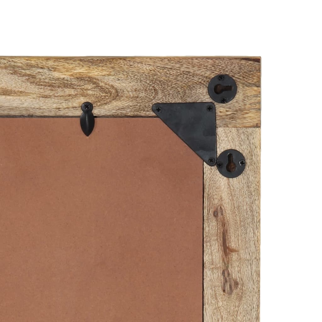 Bathroom Mirror 50X70X2.5 Cm Solid Wood Mango And Glass