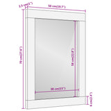 Bathroom Mirror 50X70X2.5 Cm Solid Wood Mango And Glass