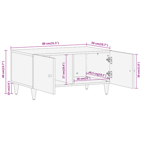 Coffee Table 80X50X40 Cm Solid Wood Mango