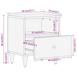 Bedside Cabinets 2 Pcs 40X33X46 Cm Solid Wood Mango