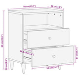 Bedside Cabinet 50X33X60 Cm Solid Wood Mango