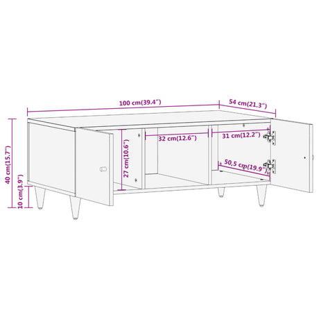 Coffee Table 100X54X40 Cm Solid Wood Mango