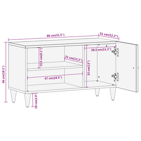 Tv Cabinet 80X31X46 Cm Solid Wood Mango
