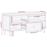 Tv Cabinet 100X33X46 Cm Solid Wood Mango