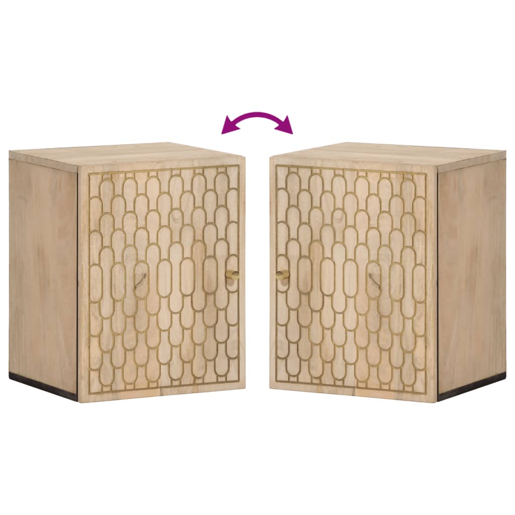 Bathroom Wall Cabinet 38X33X48 Cm Solid Wood Mango
