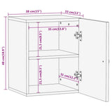 Bathroom Wall Cabinet 38X33X48 Cm Solid Wood Mango
