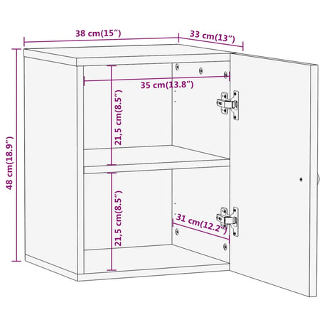 Bathroom Wall Cabinet 38X33X48 Cm Solid Wood Mango