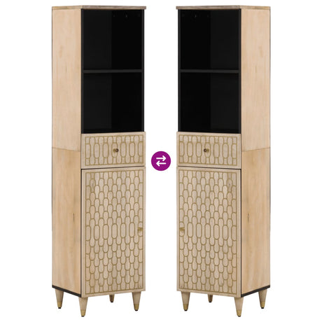 Bathroom Cabinet 38X33X160 Cm Solid Wood Mango