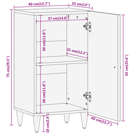 Side Cabinet 40X33X75 Cm Solid Wood Mango