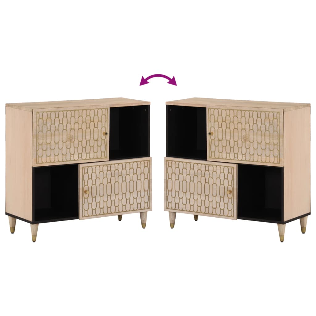 Side Cabinet 80X33X75 Cm Solid Wood Mango