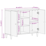 Side Cabinet 90X33X75 Cm Solid Wood Mango