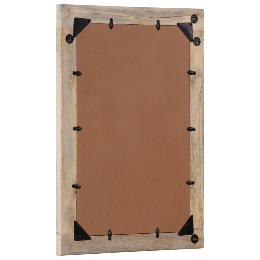 Bathroom Mirror 50X70X2.5 Cm Solid Wood Mango And Glass