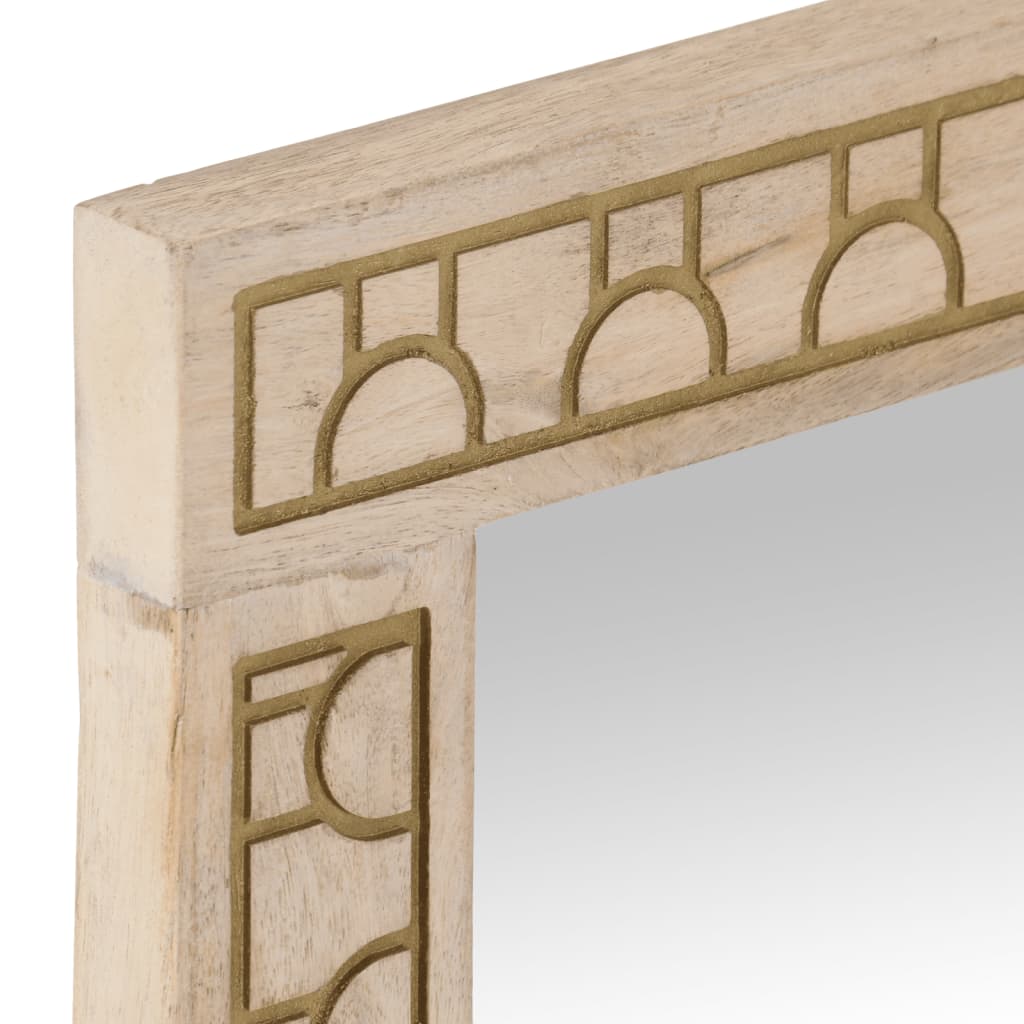 Bathroom Mirror 50X70X2.5 Cm Solid Wood Mango And Glass