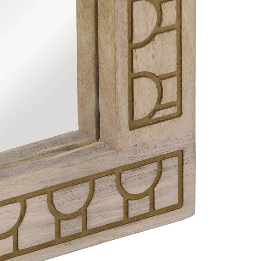 Bathroom Mirror 50X70X2.5 Cm Solid Wood Mango And Glass