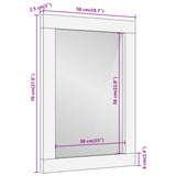 Bathroom Mirror 50X70X2.5 Cm Solid Wood Mango And Glass
