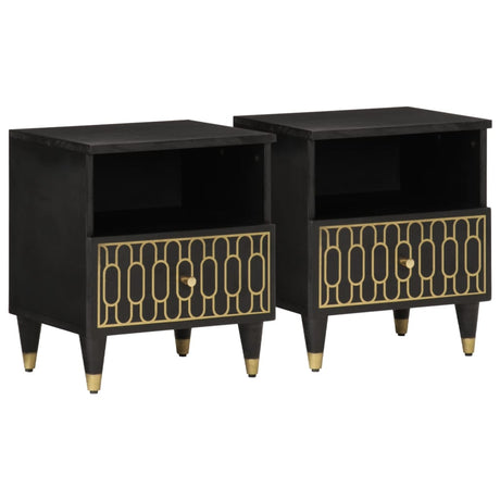 Bedside Cabinets 2 Pcs 40X33X46 Cm Solid Wood Mango