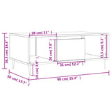 Coffee Table 90X50X36.5 Cm Engineered Wood