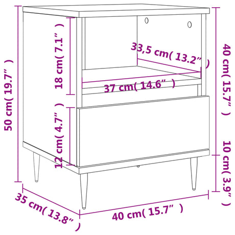Bedside Cabinets 2 Pcs 40X35X50 Cm Engineered Wood