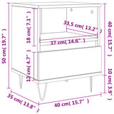 Bedside Cabinet 40X35X50 Cm Engineered Wood