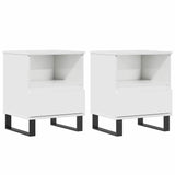 Bedside Cabinets 2 pcs High Gloss White 40x35x50 cm Engineered Wood