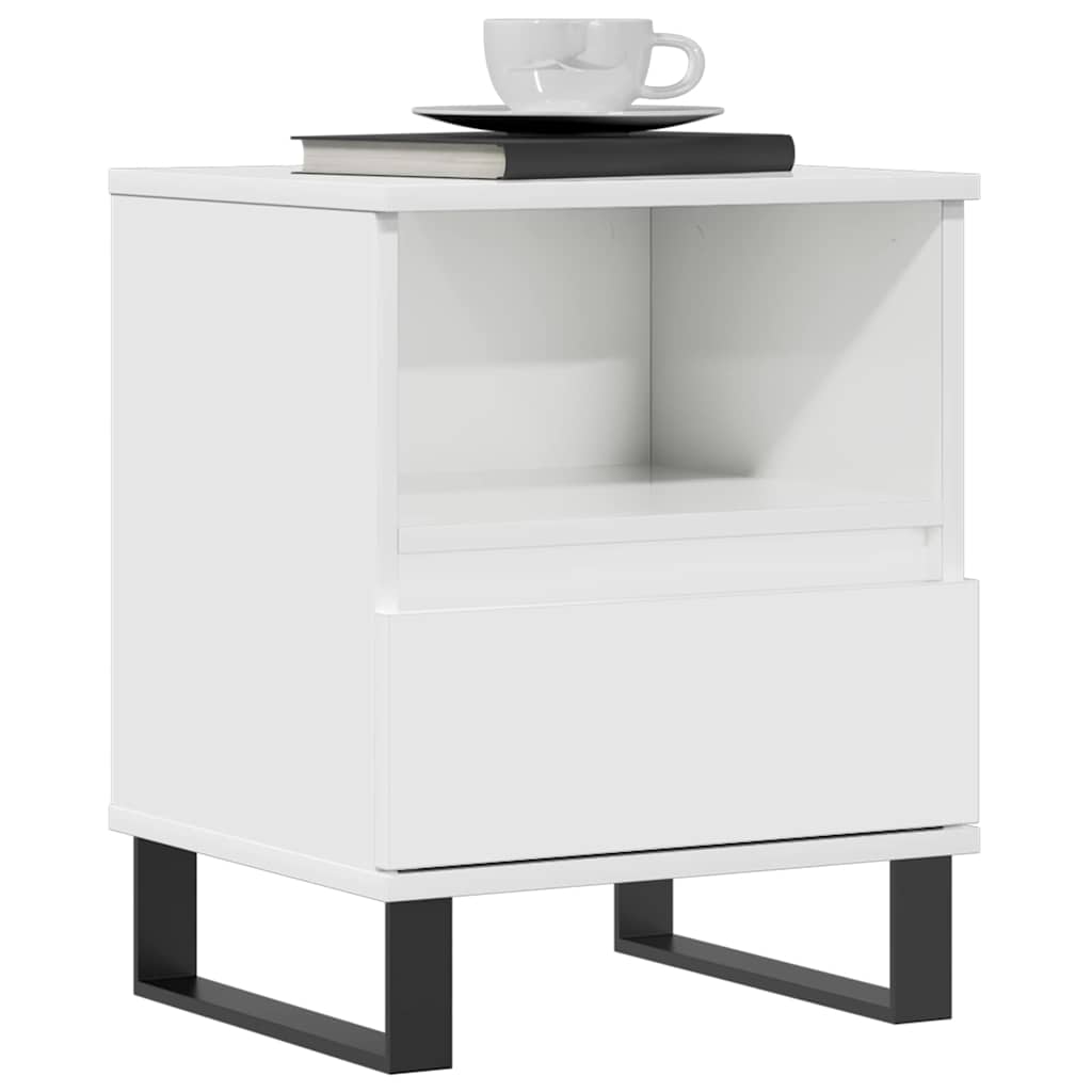 Bedside Cabinets 2 pcs High Gloss White 40x35x50 cm Engineered Wood